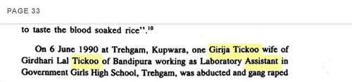 A snippet from a book about Girija Tickoo's profession