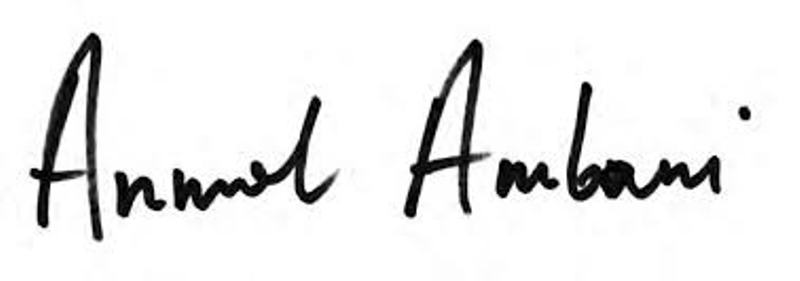 Anmol Ambani's signature