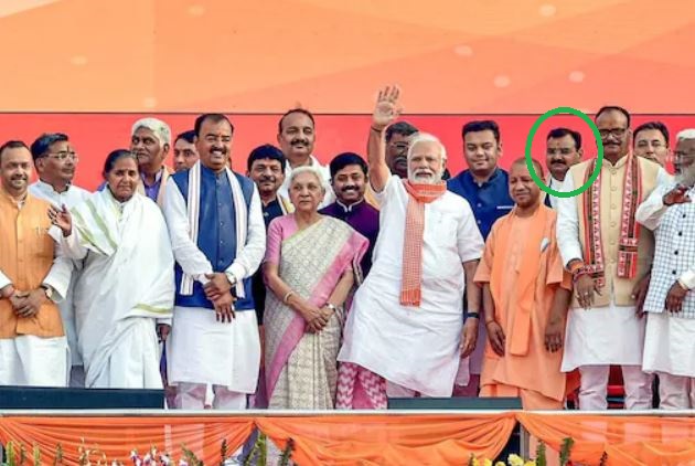 Asim Arun with Prime Minister Narendra Modi, Yogi Adityanath, and other leaders during the swearing-in ceremony of Yogi Adityanath government’s council of ministers, at Atal Bihari Ekana Stadium in Lucknow,on 25 March 2022