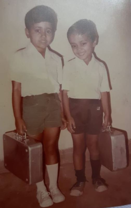 A picture of Asish with his sister clicked in 1985