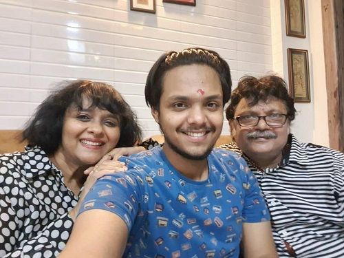 Atul Srivastava with his wife and son