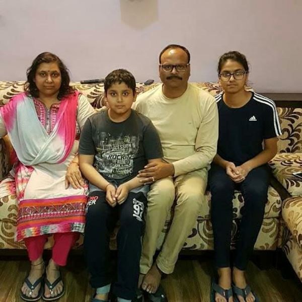 Brajesh Pathak with his wife, son, and daughter