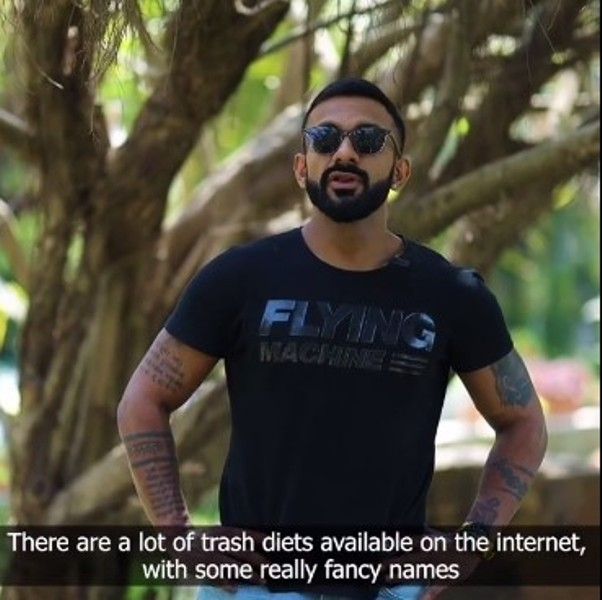 Dinesh Shetty talking about a healthy diet