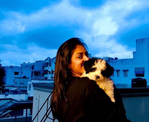Gayathri and her pet dog
