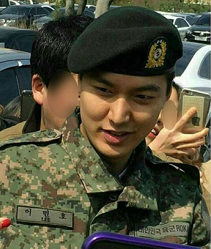 Lee Min-ho during his mandatory military service