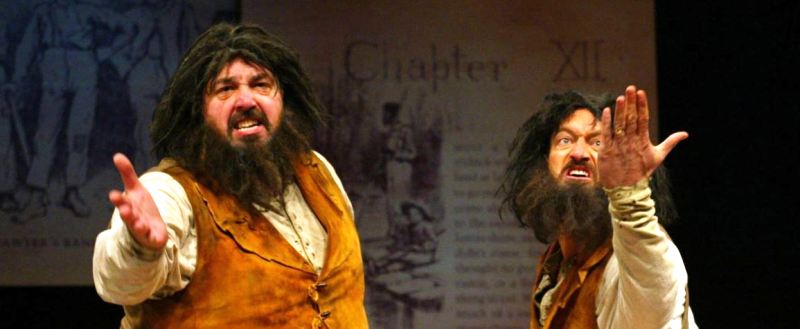 Lyle Kanouse (left) in vocal role and Troy Kotsur (right) as Papp in sign language role in the play Big River (2011)
