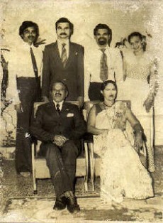 Major Rama Raghoba Rane with his wife and children.