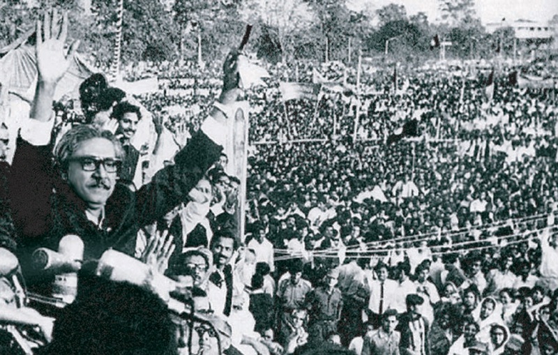 Mujib after returning to Dhaka on 10 January 1972