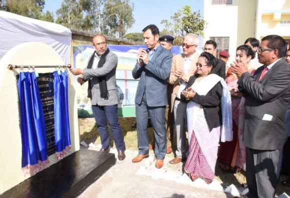 N. Biren Singh lays the foundation stone for a new building of Manipur Public School