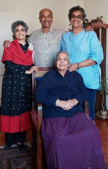 Nivedita Menon with her mother, brother and sister