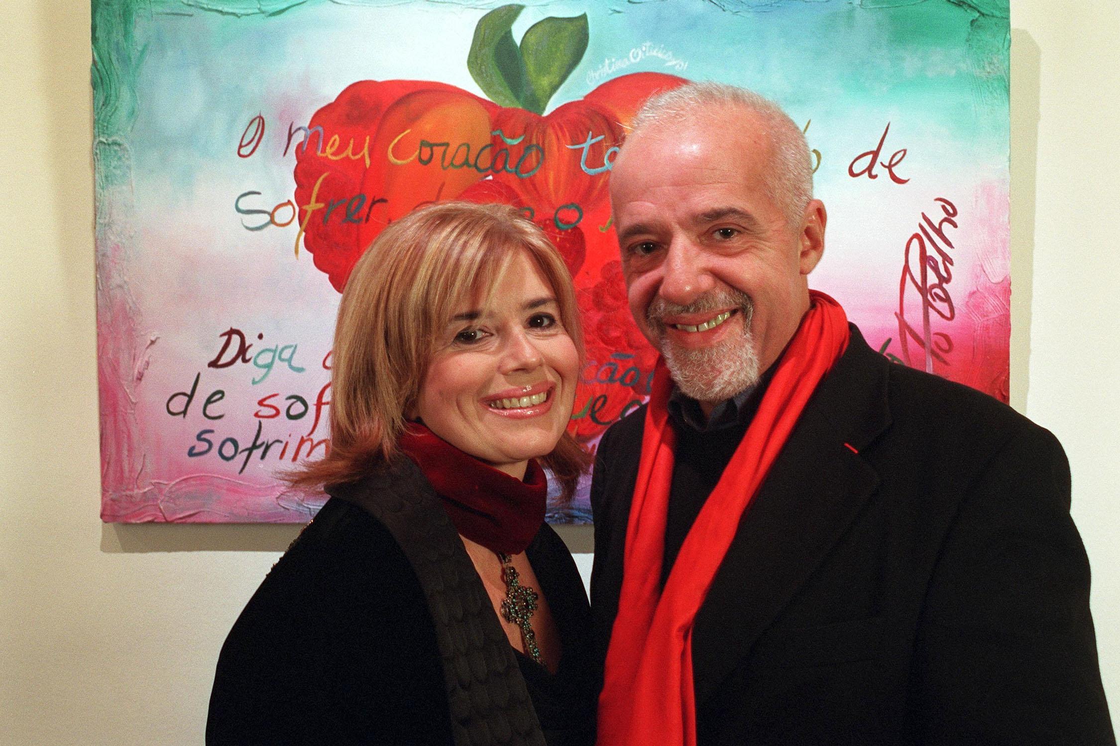Paulo Coelho with wife Christina Oticica