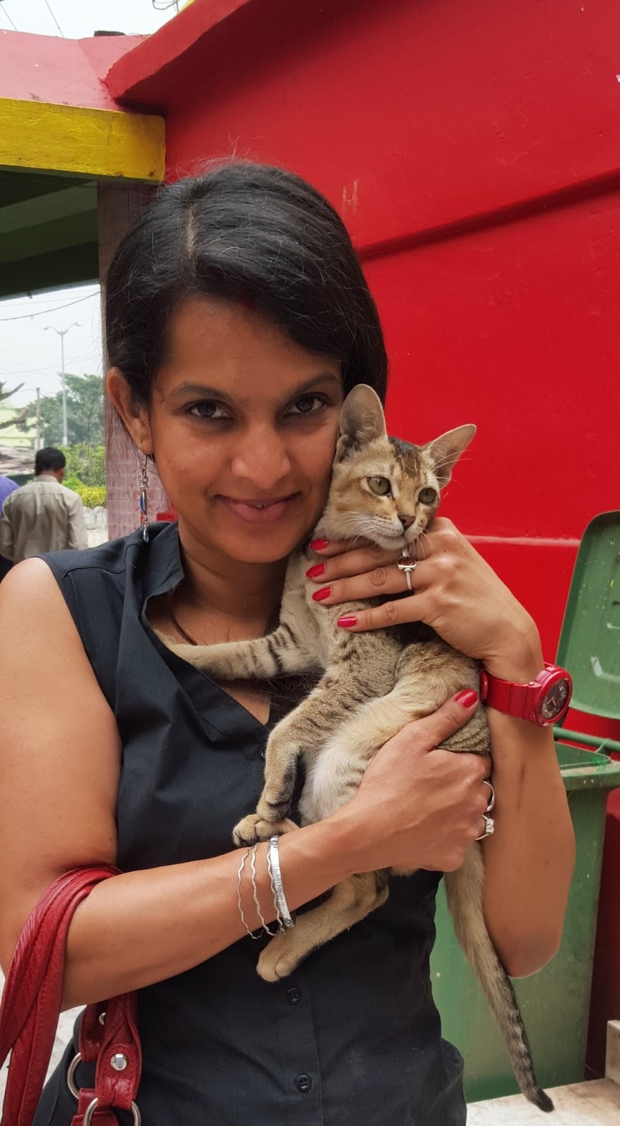 Preeti Shenoy with her pet kitten