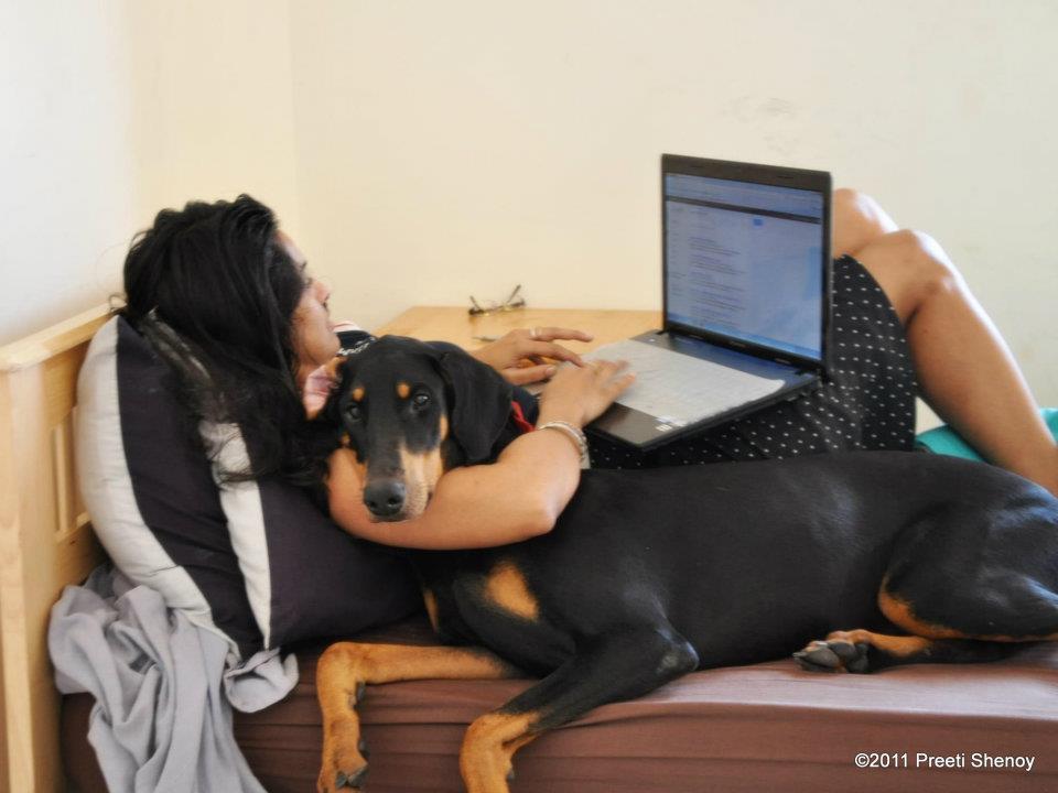 Preeti Shenoy with her pet