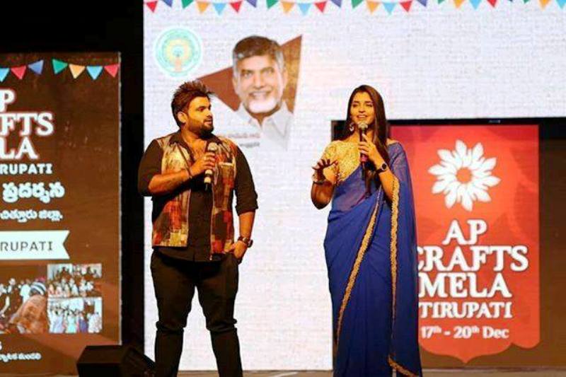 RJ Chaitu hosting AP Crafts Mela Tirupati (2018)