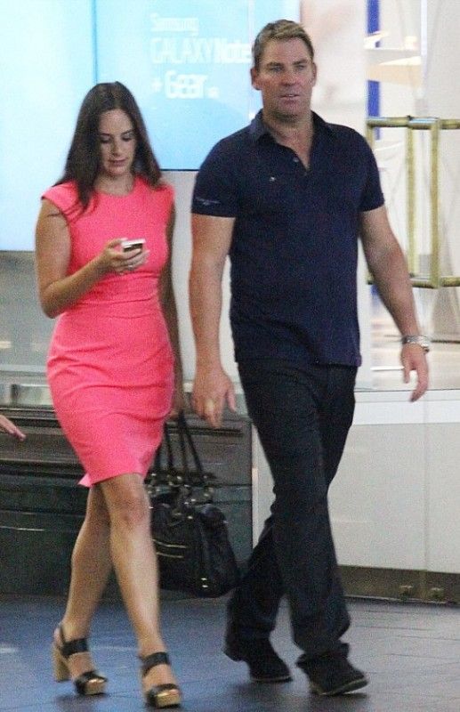 Shane Warne with his alleged girlfriend, Neroli Meadows