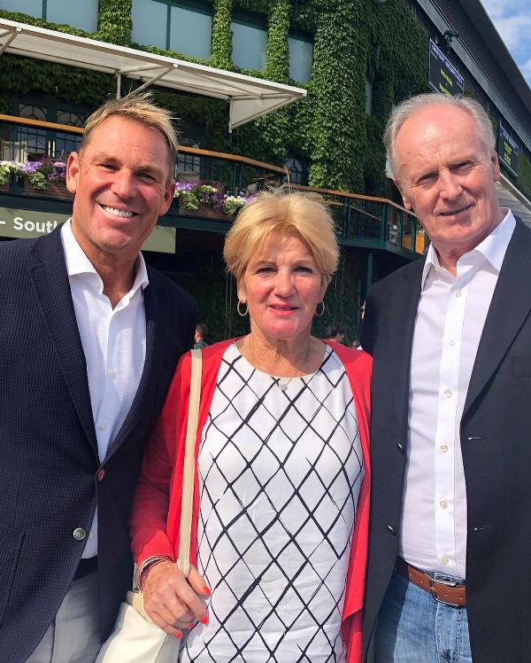 Shane Warne with his father, Keith Warne and mother, Bridgette Warne