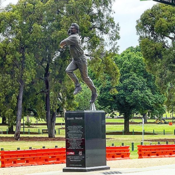 Shane Warne's statue at Melbourne Cricket Ground, Melbourne, Australia