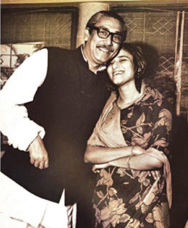Sheikh Hasina with her father Sheikh Mujibur Rahman