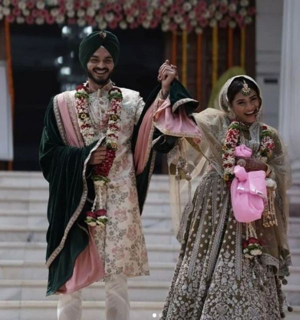Shekhar with Bhumika on their wedding day