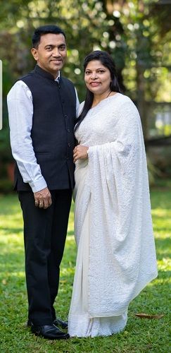 Sulakshana Sawant with her husband, Pramod Sawant