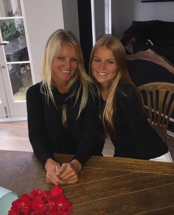 Summer Warne with her mother