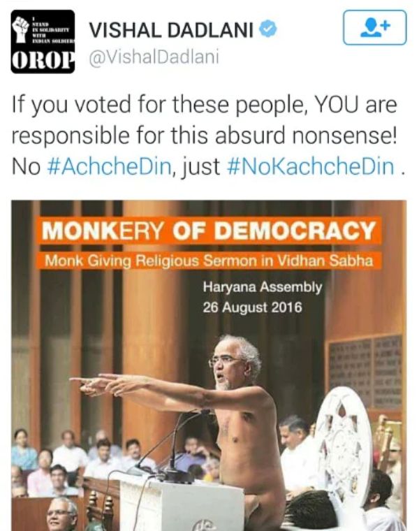 Vishal's tweet mocking Jain monk Tarun Sagar