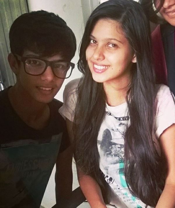 Alice Kaushik with her brother