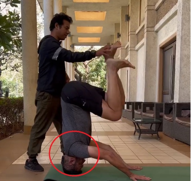 Atul performing Yoga Aasans