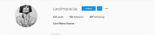 Caro Gracias's Instagram account