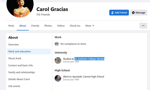 Carol Gracias’ Instagram post