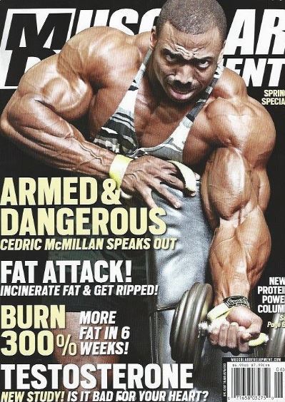 Cedric McMillan on the cover of the Muscular Devlopment magazine