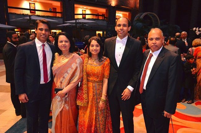 Divya Narendra with parents and other family members