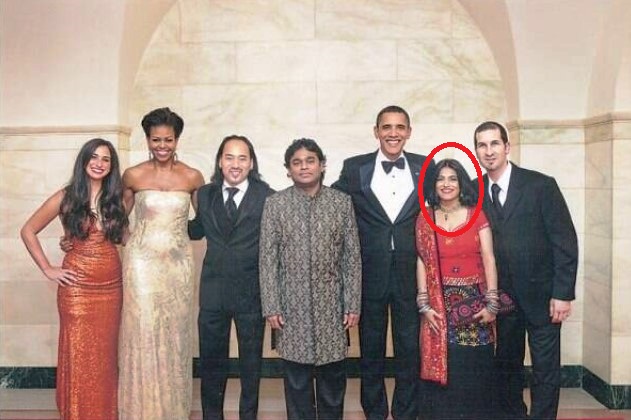 Falu Shah at the White House along with A. R. Rahman