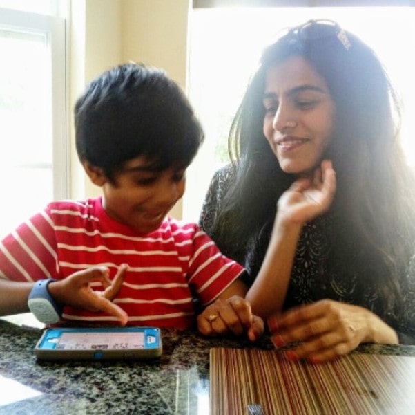 Falu with her son Nishaad