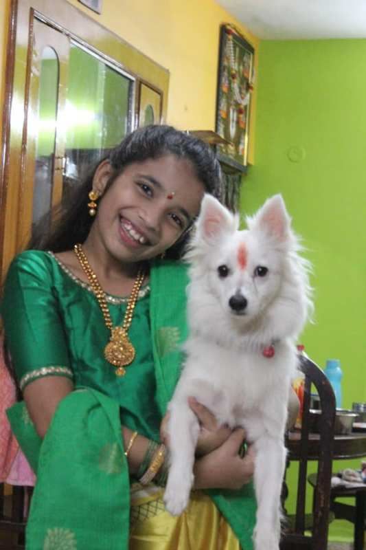 Prakruthi Reddy with her pet dog