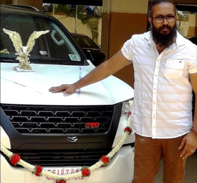Ramachandran Raju with his car, Toyota Fortuner TRD