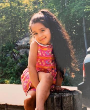 Raveena Aurora in childhood