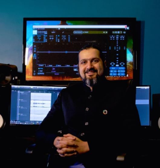 Ricky Kej in his music studio