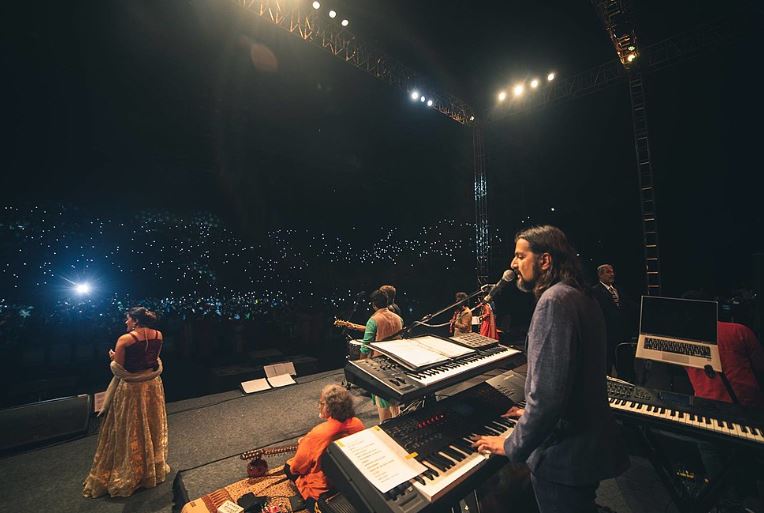 Ricky Kej performs to a sold out crowd at Jawaharlal Indoor stadium in Chennai