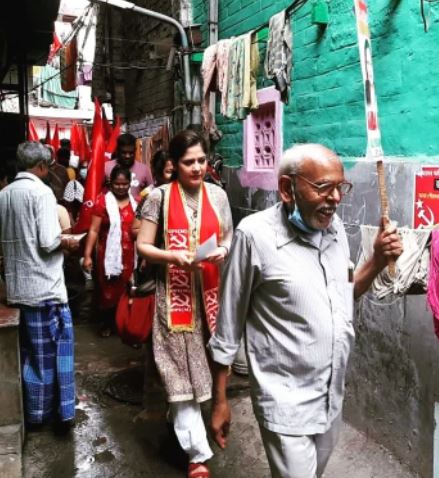 Saira Shah campaigning for the Ballygunge Assembly bypolls