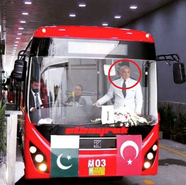 Shehbaz Sharif during the inauguration of the metro bus service