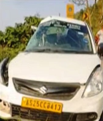 The taxi in which Vishwa Deenadayalan was going to Shillong