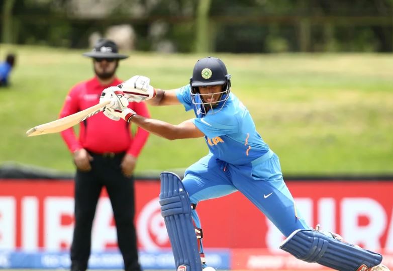 Tilak Varma playing for India during the 2020 Under-19 Cricket World Cup