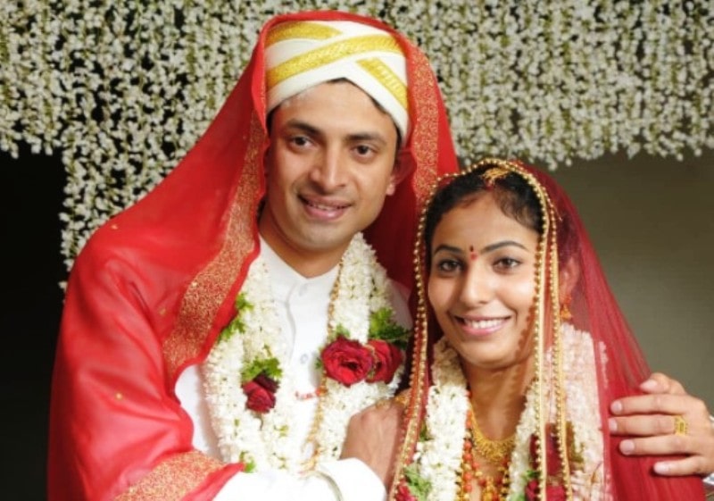 Vinay Bidappa with his wife, Manjushree