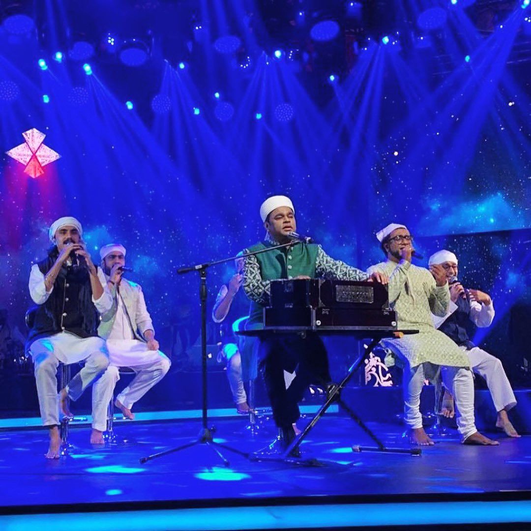 Aditya performing with A.R Rahman