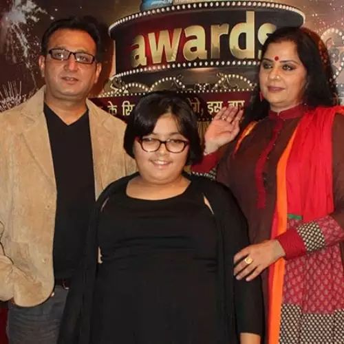 Alka Kaushal with her husband and daughter