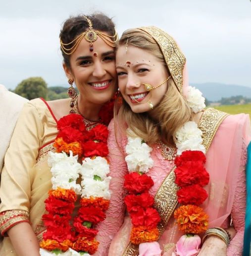 Aparna Mulberry with her bride