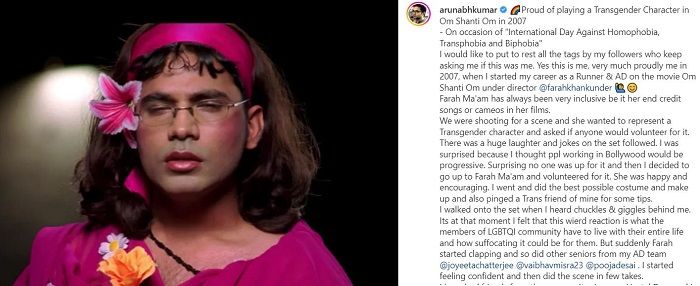 Arunabh Kumar's still in a transgender role from Om Shanti Om