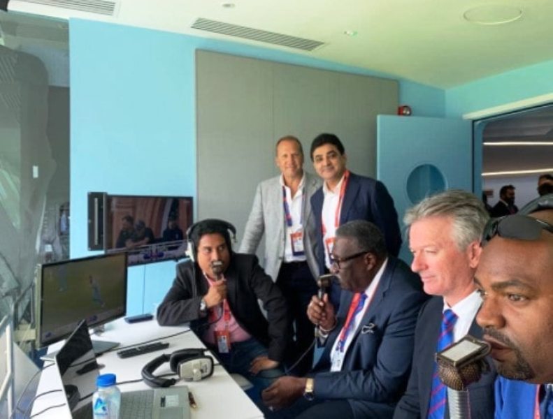 Boria Majumdar doing Commentary for ICC at Lords World Cup final, 2019