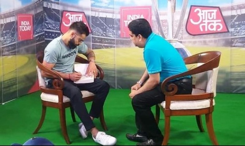 Boria Majumdar interviewing Virat Kohli